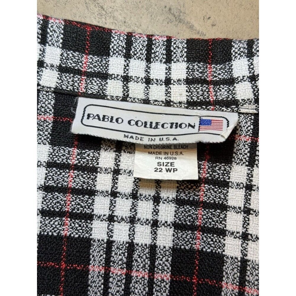 Vintage Womens Pablo Collection Double Breasted Plaid Blazer Sz 22WP Made In USA - Picture 5 of 9